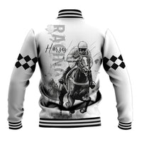 Kentucky Horses Racing Baseball Jacket Jockey Drawing Style - Wonder Print Shop