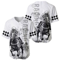 Kentucky Horses Racing Baseball Jersey Jockey Drawing Style - Wonder Print Shop