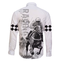 Kentucky Horses Racing Family Matching Mermaid Dress and Hawaiian Shirt Jockey Drawing Style - Wonder Print Shop