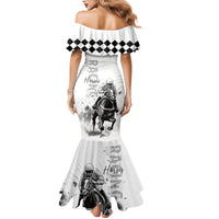 Kentucky Horses Racing Family Matching Mermaid Dress and Hawaiian Shirt Jockey Drawing Style - Wonder Print Shop