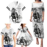 Kentucky Horses Racing Family Matching Puletasi and Hawaiian Shirt Jockey Drawing Style - Wonder Print Shop
