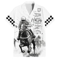 Kentucky Horses Racing Hawaiian Shirt Jockey Drawing Style - Wonder Print Shop