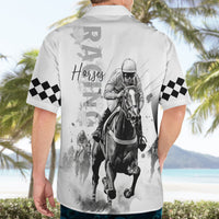 Kentucky Horses Racing Hawaiian Shirt Jockey Drawing Style - Wonder Print Shop