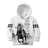 Kentucky Horses Racing Kid Hoodie Jockey Drawing Style - Wonder Print Shop