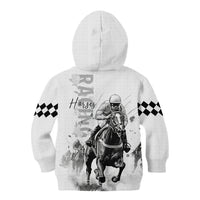 Kentucky Horses Racing Kid Hoodie Jockey Drawing Style - Wonder Print Shop