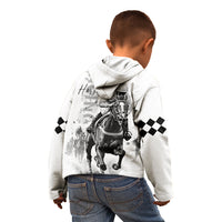 Kentucky Horses Racing Kid Hoodie Jockey Drawing Style - Wonder Print Shop