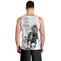 Kentucky Horses Racing Men Tank Top Jockey Drawing Style - Wonder Print Shop