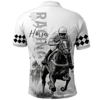 Kentucky Horses Racing Polo Shirt Jockey Drawing Style - Wonder Print Shop