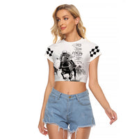 Kentucky Horses Racing Raglan Cropped T Shirt Jockey Drawing Style - Wonder Print Shop