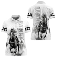 Kentucky Horses Racing Women Polo Shirt Jockey Drawing Style - Wonder Print Shop