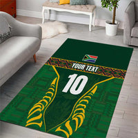 Custom South Africa Rugby Area Rug Springboks Spirit and King Protea