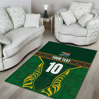 Custom South Africa Rugby Area Rug Springboks Spirit and King Protea