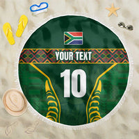 Custom South Africa Rugby Beach Blanket Springboks Spirit and King Protea