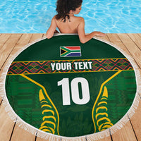 Custom South Africa Rugby Beach Blanket Springboks Spirit and King Protea