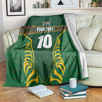 Custom South Africa Rugby Blanket Springboks Spirit and King Protea