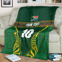 Custom South Africa Rugby Blanket Springboks Spirit and King Protea