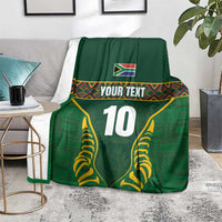 Custom South Africa Rugby Blanket Springboks Spirit and King Protea