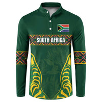 Custom South Africa Rugby Button Sweatshirt Springboks Spirit and King Protea