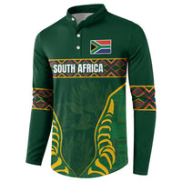 Custom South Africa Rugby Button Sweatshirt Springboks Spirit and King Protea