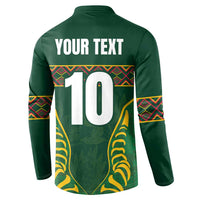 Custom South Africa Rugby Button Sweatshirt Springboks Spirit and King Protea