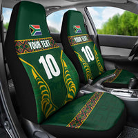 Custom South Africa Rugby Car Seat Cover Springboks Spirit and King Protea