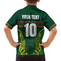 Custom South Africa Rugby Family Matching Long Sleeve Bodycon Dress and Hawaiian Shirt Springboks Spirit and King Protea