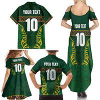 Custom South Africa Rugby Family Matching Summer Maxi Dress and Hawaiian Shirt Springboks Spirit and King Protea