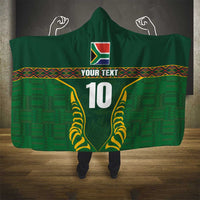 Custom South Africa Rugby Hooded Blanket Springboks Spirit and King Protea
