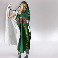 Custom South Africa Rugby Hooded Blanket Springboks Spirit and King Protea