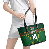 Custom South Africa Rugby Leather Tote Bag Springboks Spirit and King Protea