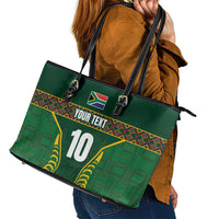Custom South Africa Rugby Leather Tote Bag Springboks Spirit and King Protea