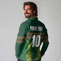 Custom South Africa Rugby Long Sleeve Polo Shirt Springboks Spirit and King Protea