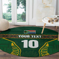 Custom South Africa Rugby Round Carpet Springboks Spirit and King Protea