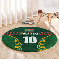 Custom South Africa Rugby Round Carpet Springboks Spirit and King Protea