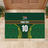 Custom South Africa Rugby Rubber Doormat Springboks Spirit and King Protea