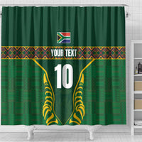 Custom South Africa Rugby Shower Curtain Springboks Spirit and King Protea