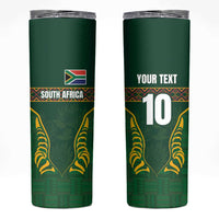 Custom South Africa Rugby Skinny Tumbler Springboks Spirit and King Protea