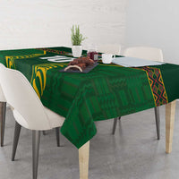 Custom South Africa Rugby Tablecloth Springboks Spirit and King Protea