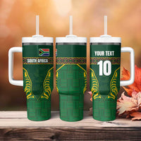 Custom South Africa Rugby Tumbler With Handle Springboks Spirit and King Protea