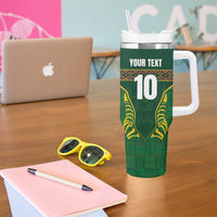 Custom South Africa Rugby Tumbler With Handle Springboks Spirit and King Protea