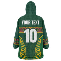Custom South Africa Rugby Wearable Blanket Hoodie Springboks Spirit and King Protea