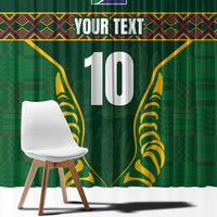 Custom South Africa Rugby Window Curtain Springboks Spirit and King Protea
