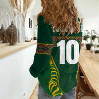 Custom South Africa Rugby Women Casual Shirt Springboks Spirit and King Protea