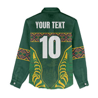 Custom South Africa Rugby Women Casual Shirt Springboks Spirit and King Protea