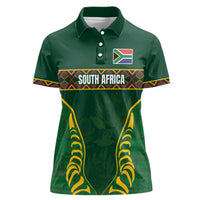 Custom South Africa Rugby Women Polo Shirt Springboks Spirit and King Protea