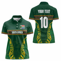 Custom South Africa Rugby Women Polo Shirt Springboks Spirit and King Protea