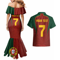 Custom Portugal Football Couples Matching Mermaid Dress and Hawaiian Shirt A Selecao das Quinas