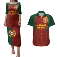Custom Portugal Football Couples Matching Puletasi and Hawaiian Shirt A Selecao das Quinas