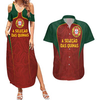 Custom Portugal Football Couples Matching Summer Maxi Dress and Hawaiian Shirt A Selecao das Quinas