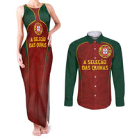 Custom Portugal Football Couples Matching Tank Maxi Dress and Long Sleeve Button Shirt A Selecao das Quinas
